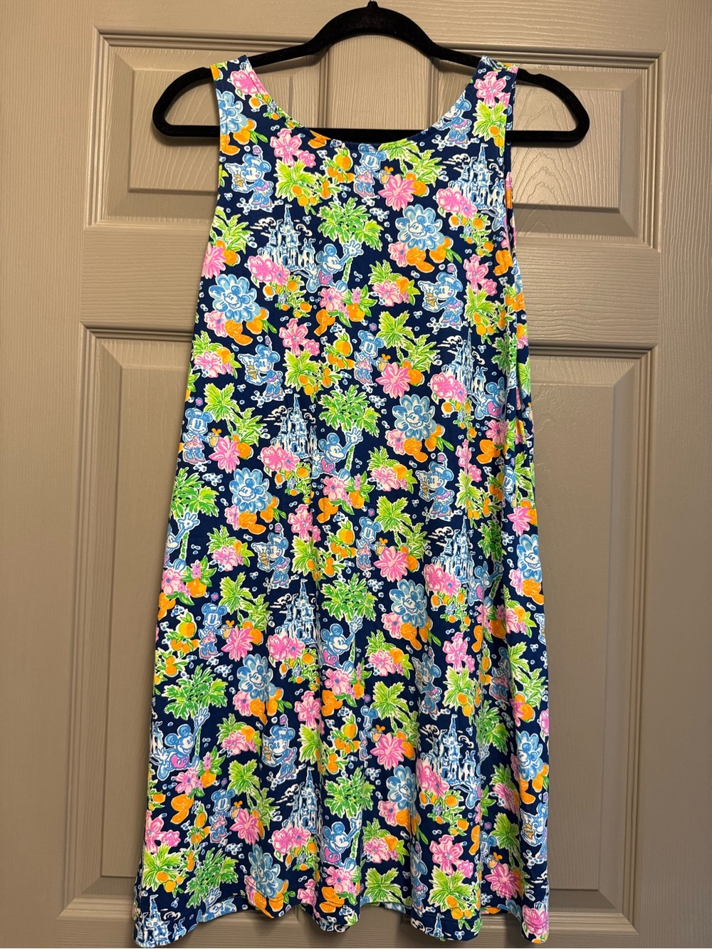 Lilly Pulitzer Navy Floral Tank Dress with Bright Multicolor Print